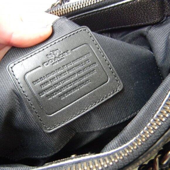 Coach 33619 Mini Borough Chain Bag Metallic Bronze Gunmetal Turnlock CROSSBODY - Picture 10 of 12